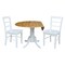 International Concepts 42 in. Dual Drop Leaf Table with 2  Ladder Back Dining Chairs - 3 Piece Dining Set K02-42DP-C08-2P - alternate 6